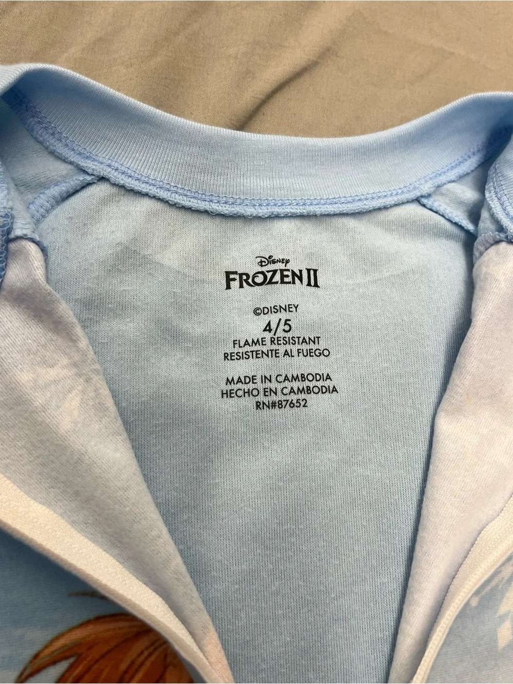 Disney Frozen Anna & Elsa Light Blue and Pink One Piece Pajamas Size 4/5 NWT
